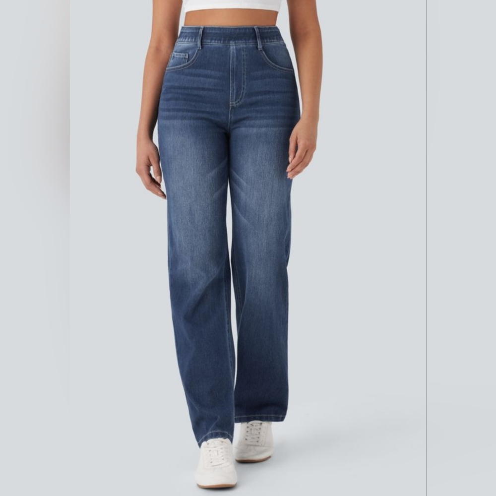 Halara Flex High Waisted Pocket Straight Leg Jeans
